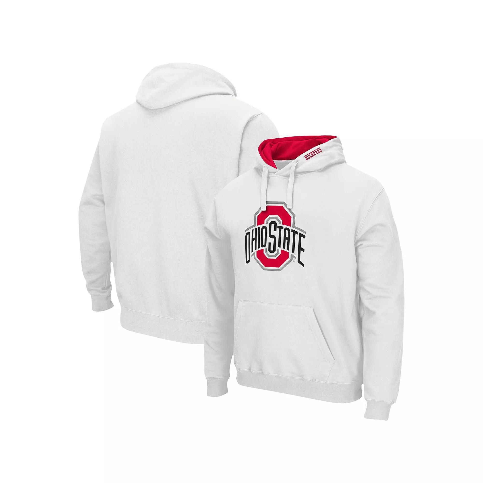 Men's Colosseum White Ohio State Buckeyes Arch & Logo 3.0 Pullover Hoodie, Size: XL Product Image