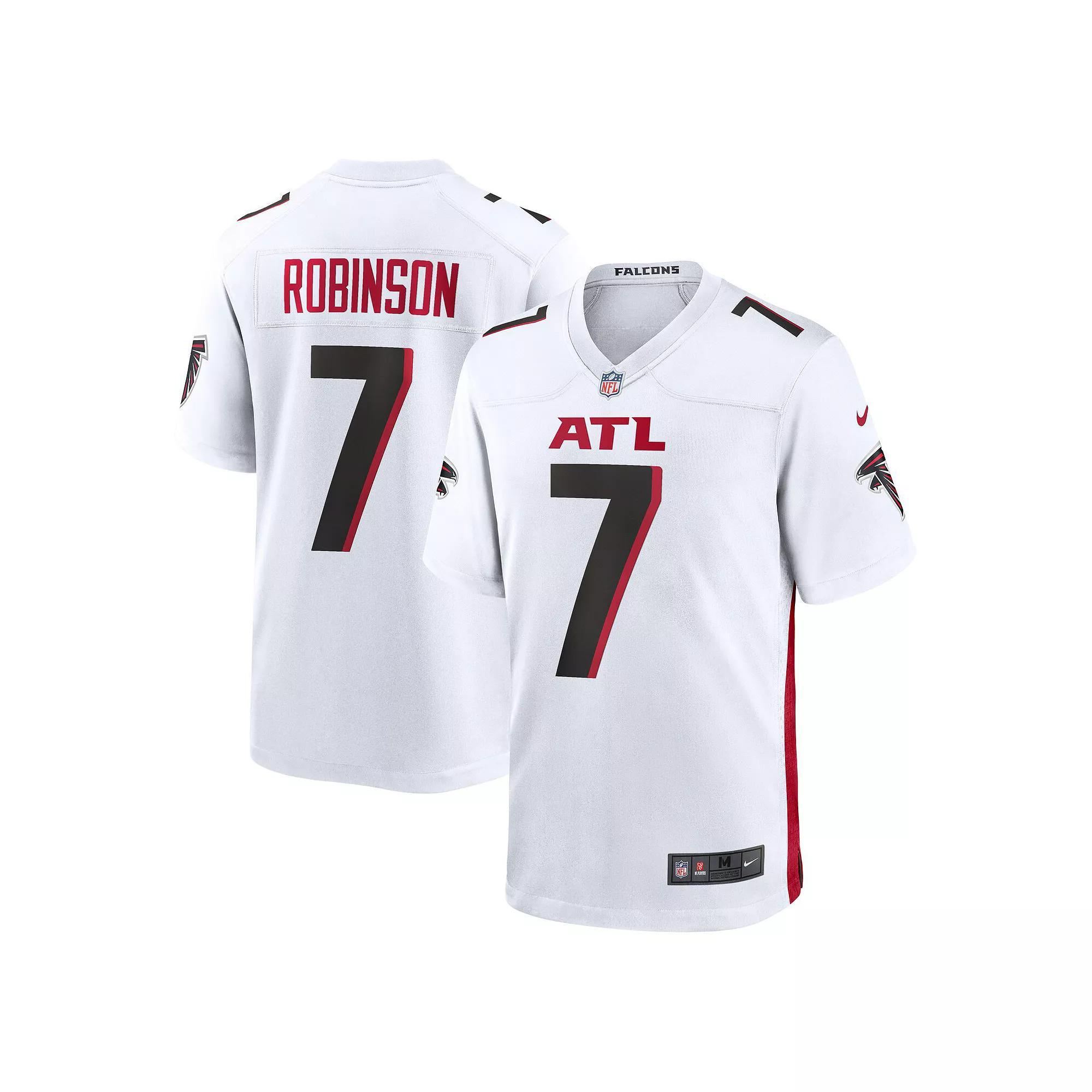 Men's Nike Bijan Robinson White Atlanta Falcons 2023 NFL Draft First Round Pick Game Jersey, Size: 2XL Product Image