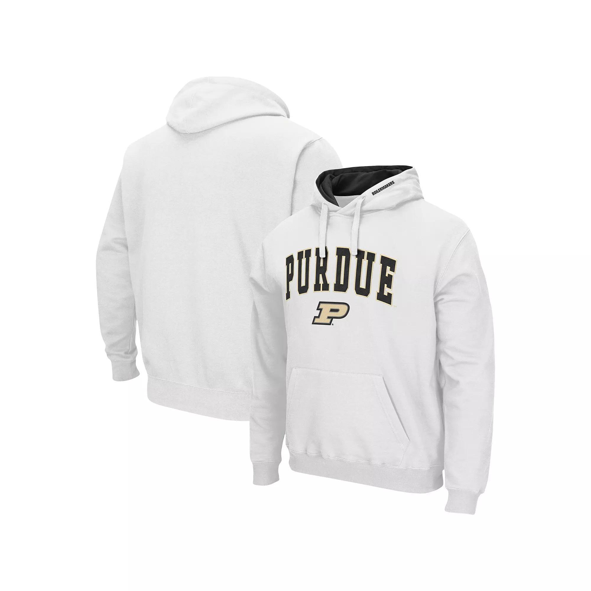 Men's Colosseum White Purdue Boilermakers Arch & Logo 3.0 Pullover Hoodie, Size: Large Product Image