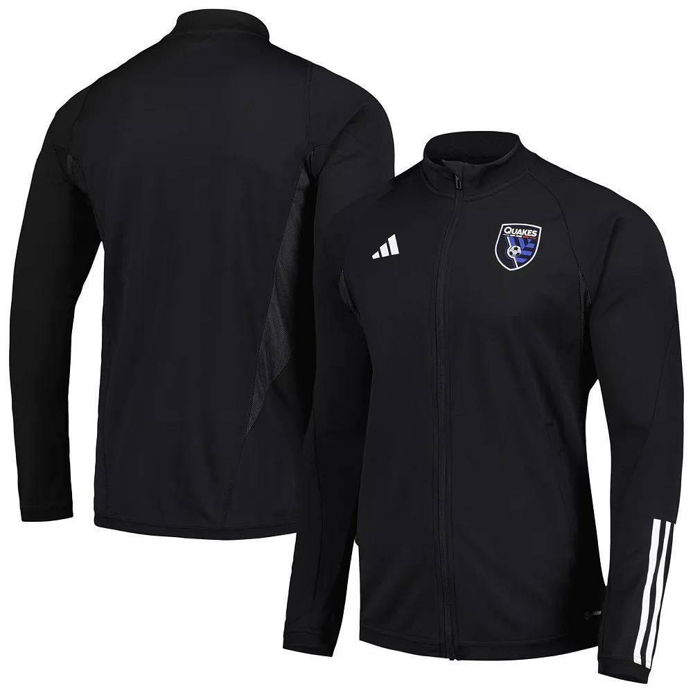 Men's adidas Black San Jose Earthquakes 2023 On-Field AEROREADY Full-Zip Training Top, Size: Small, Sje Black Product Image