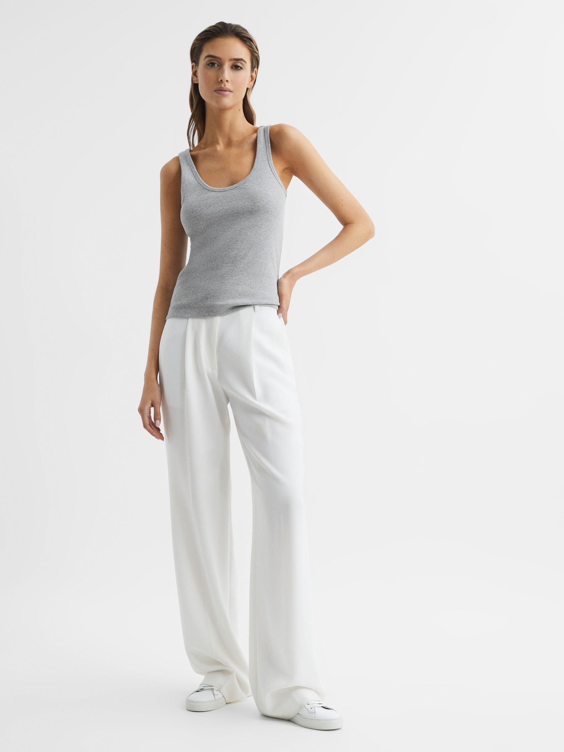 Violet Grey Marl Scoop Neck Jersey Vest Top Product Image