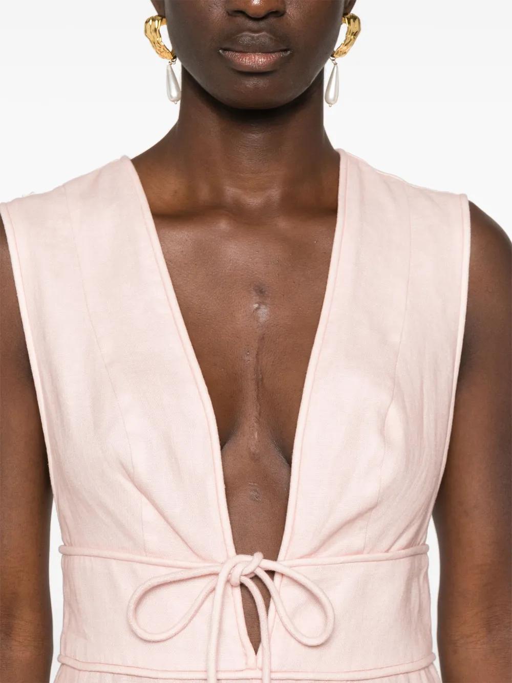 Waverly Plunge linen midi dress Product Image