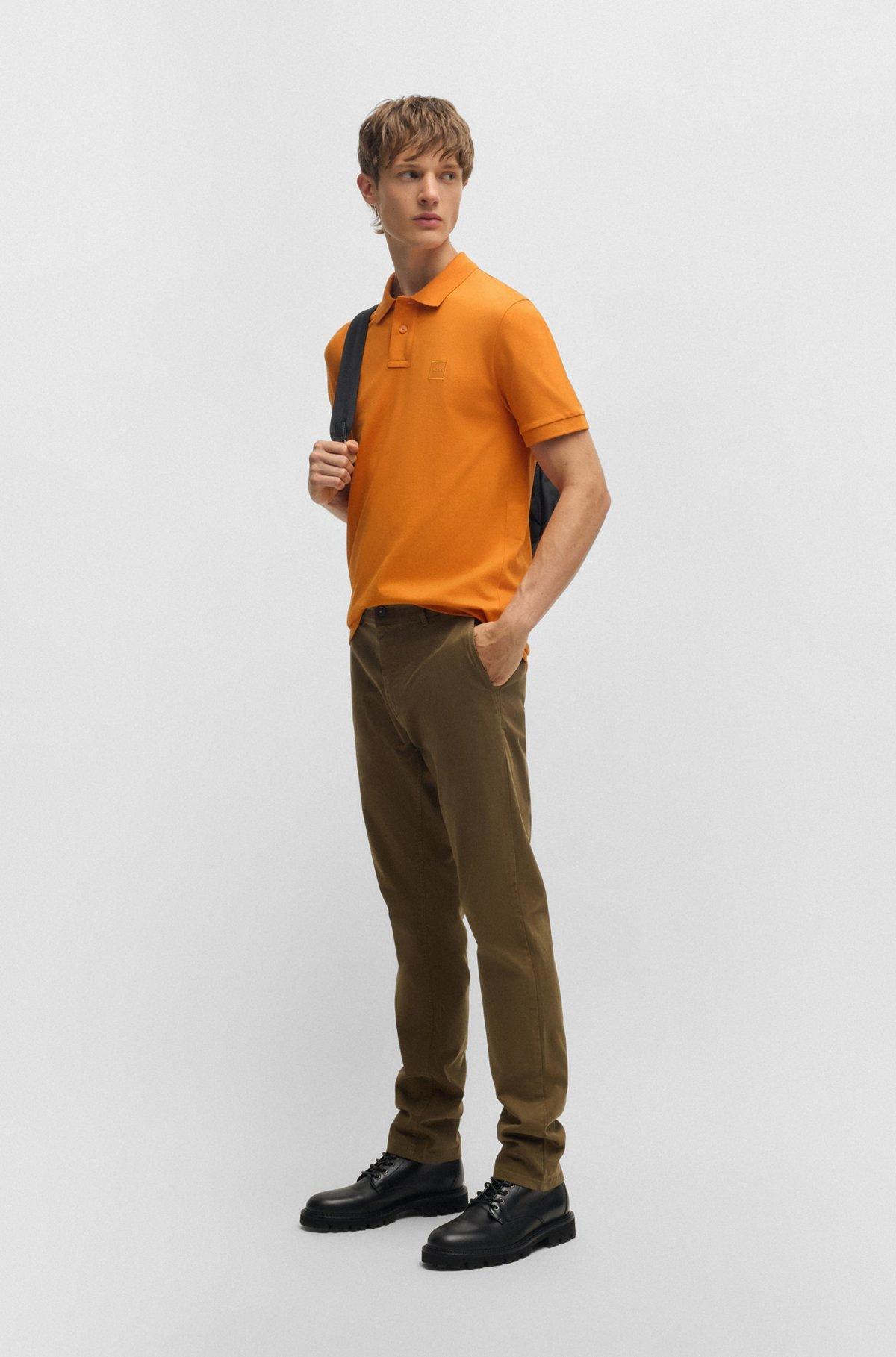 Extra-slim-fit stretch-cotton shirt with logo tape Product Image