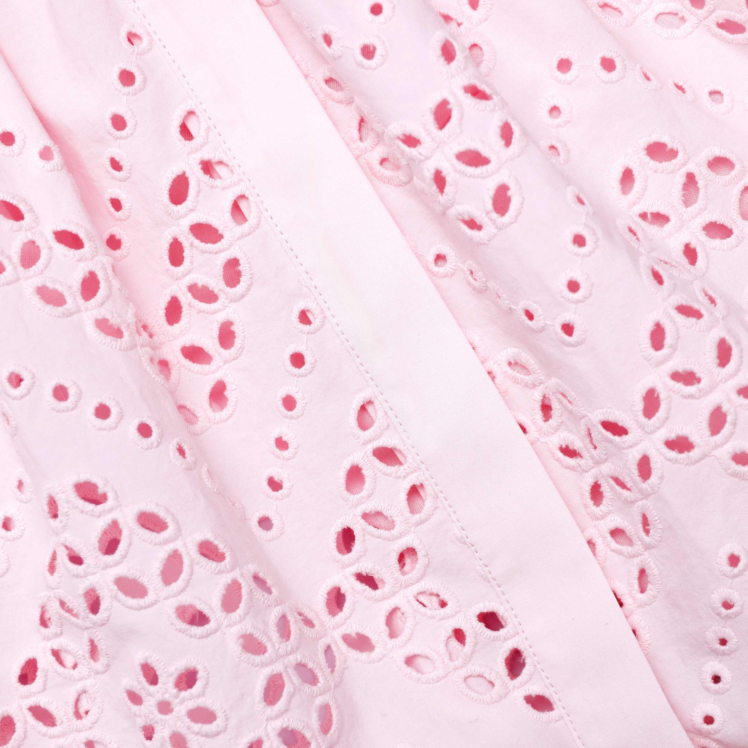 Pink Cotton Broderie Mini Dress Product Image
