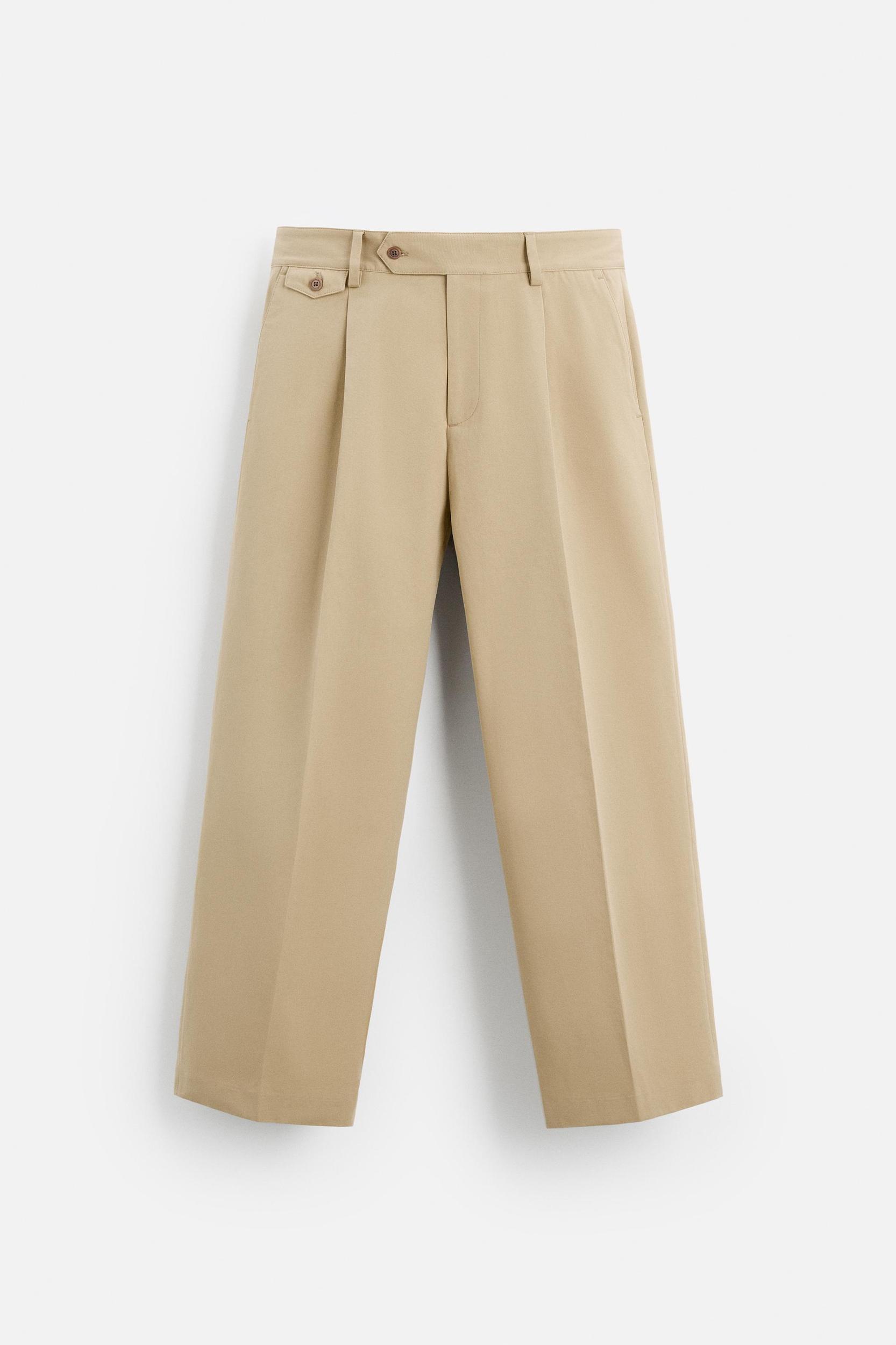 PLEATED STRAIGHT FIT PANTS Product Image