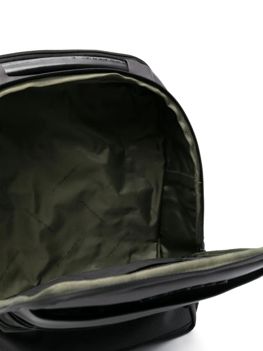 PIQUADRO Logo-plaque Panelled Backpack In Black Product Image