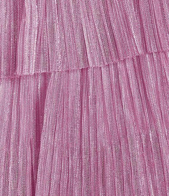 Gianni Bini Grace Metallic Plisse Sweetheart Neck Cut-Out Tiered Dress Product Image
