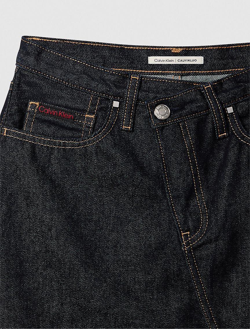 Denim Asymmetric Waist Mini Skirt Product Image