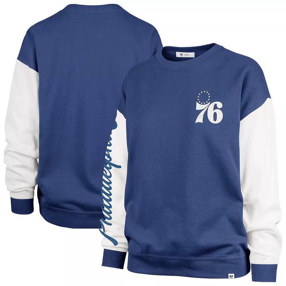 Women's '47 Royal Philadelphia 76ers Plus Size Oversized Rise Andie Pullover Sweatshirt, Size: 3XL, 76r Blue Product Image