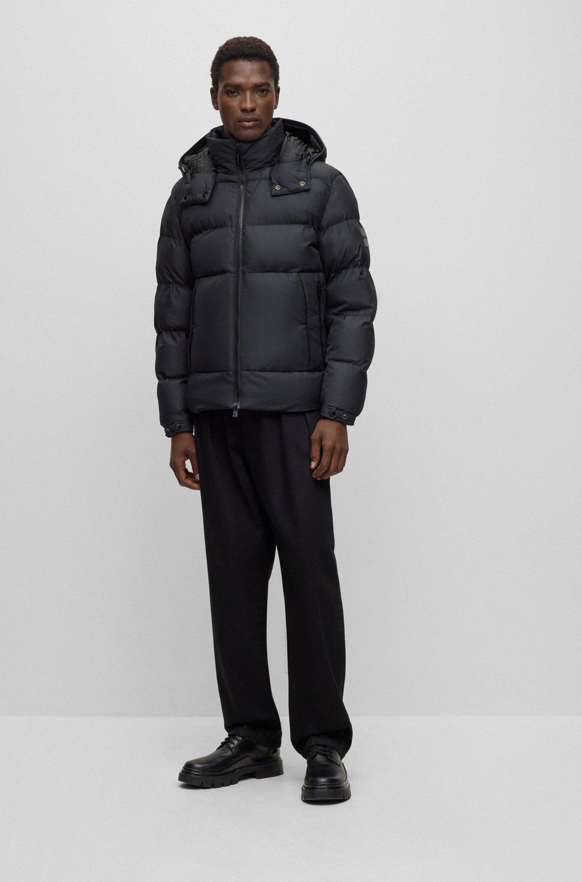 Hooded jacket in padded water-repellent fabric Product Image