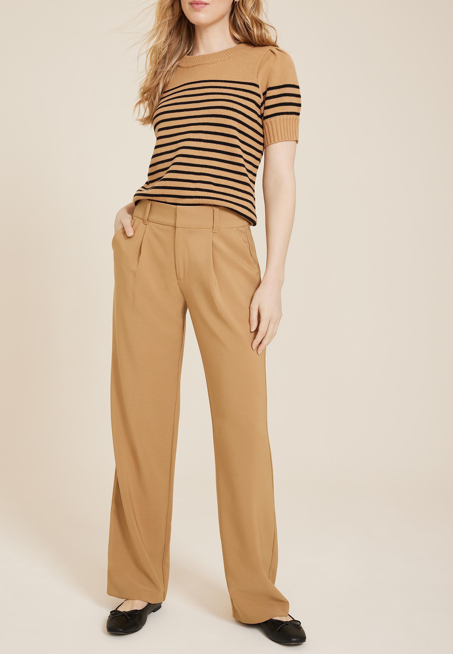 Maurices Womens Idealist High Rise Wide Leg Dress Pants Gray Size 8 Product Image