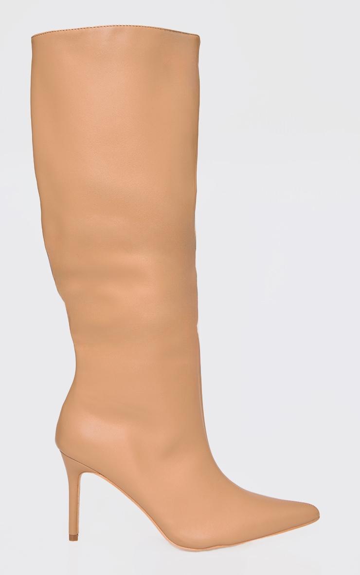Honey PU Point Toe Stiletto Heeled Knee High Boots Product Image