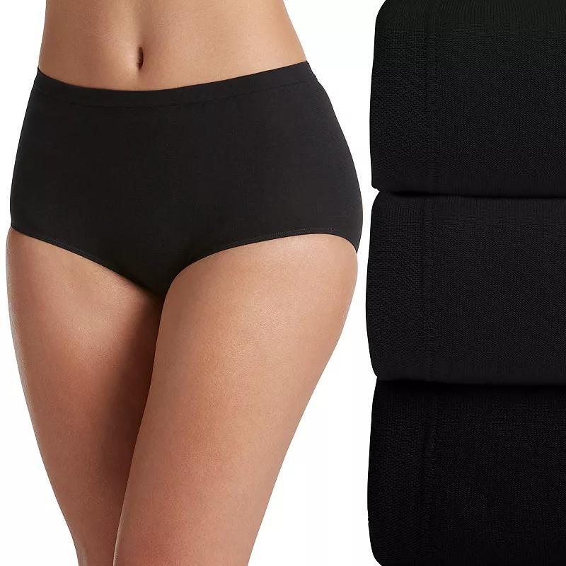 Women's Jockey® Comfies 3-pk. Brief Panty Set 3348, Size: 5, All Black Asst Product Image
