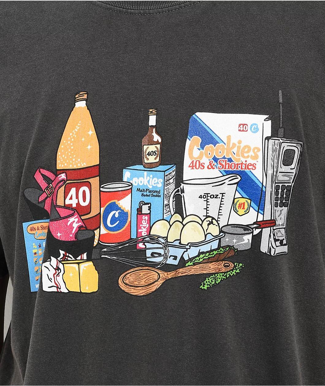 40s & Shorties x Cookies Homemade Black Wash T-Shirt Product Image