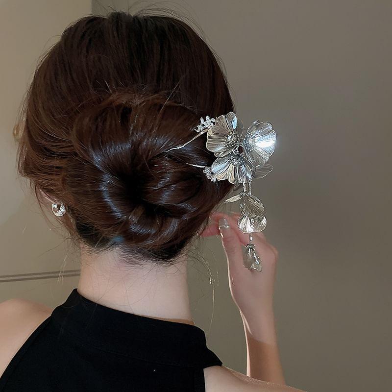 Floral Rhinestone Hair Stick Product Image