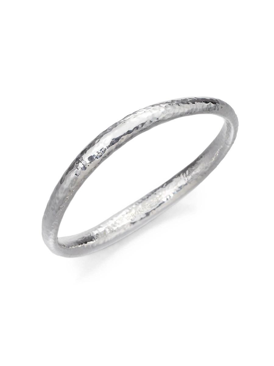 Womens Glamazon Sterling Silver Skinny Sculpted Bangle Bracelet Product Image