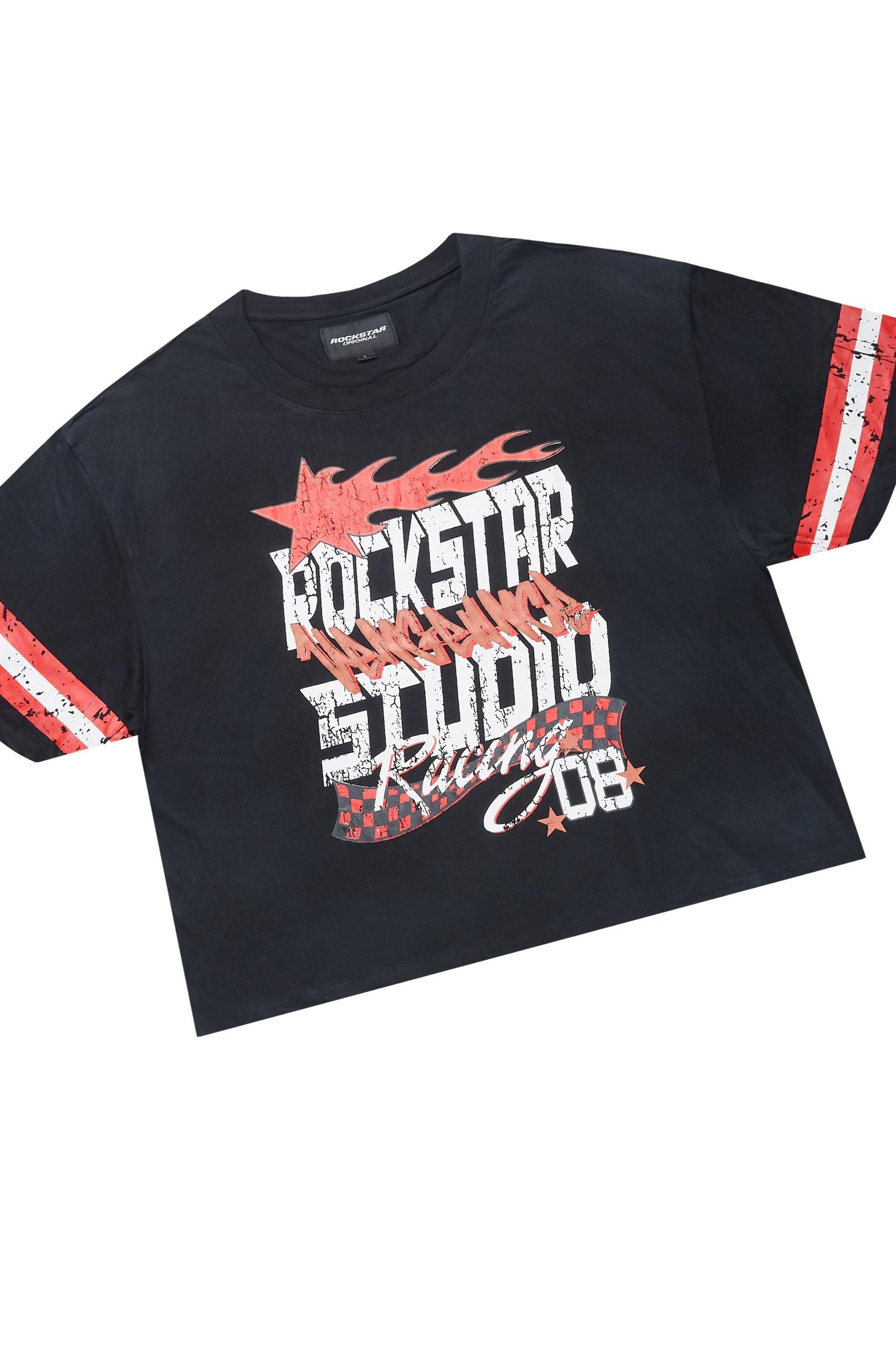 Garo Black T-Shirt/Baggy Stacked Track Set Male Product Image