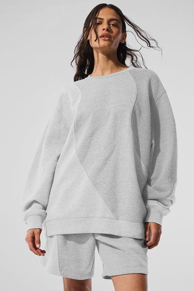 Make Waves Crew Neck Pullover - Athletic Heather Grey Tonal Product Image