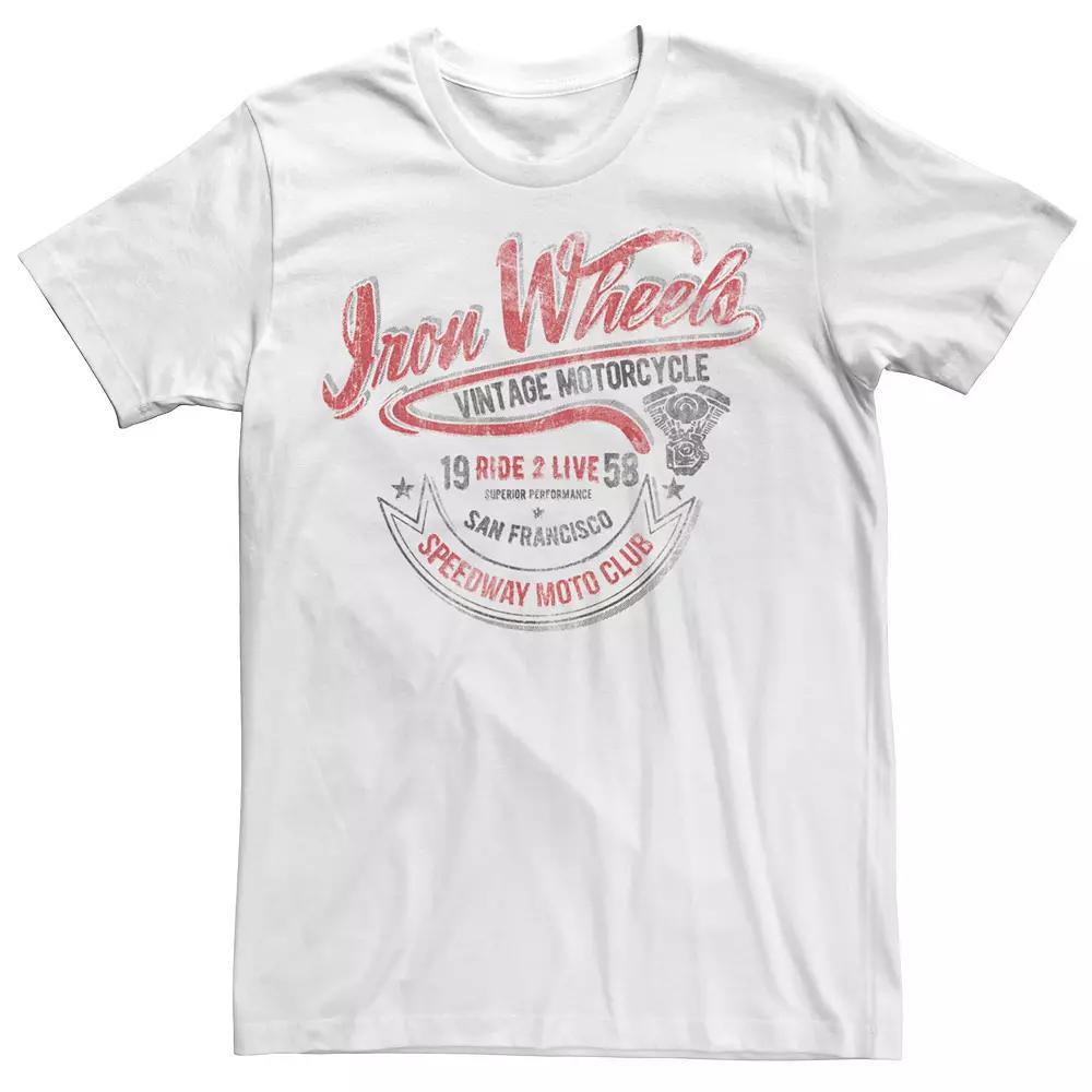 Men's Iron Wheels Speedway Moto Club Vintage Tee, Size: 3XL, Athletic Grey Product Image