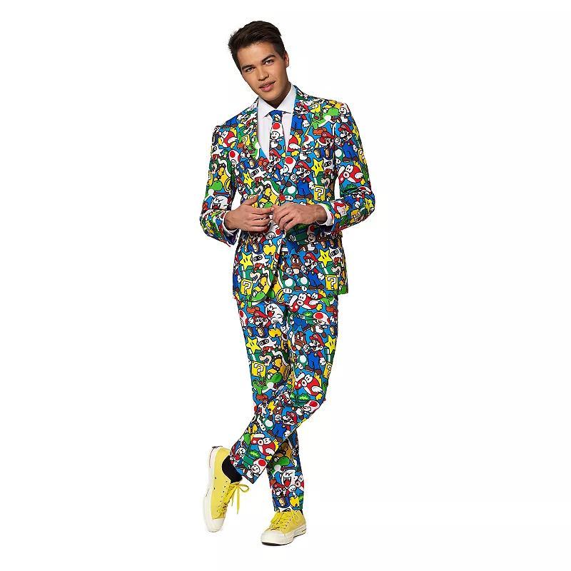 Mens OppoSuits Pac-Man Slim-Fit Suit & Tie Set Product Image