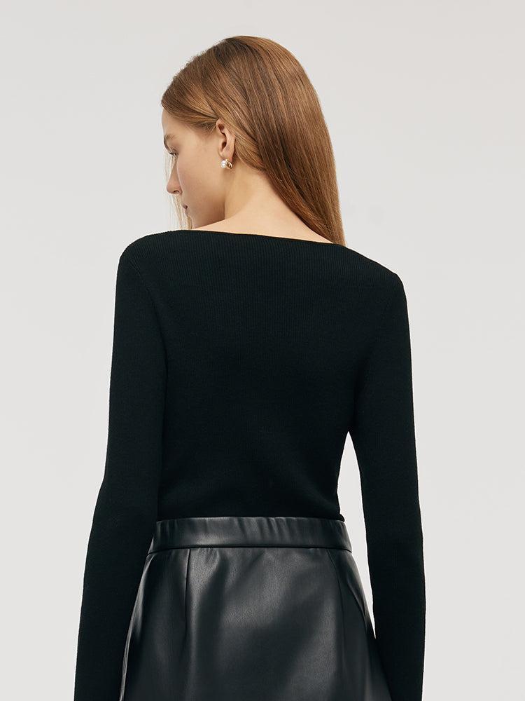 Slim-Fit Women Bowknot Sweater Product Image