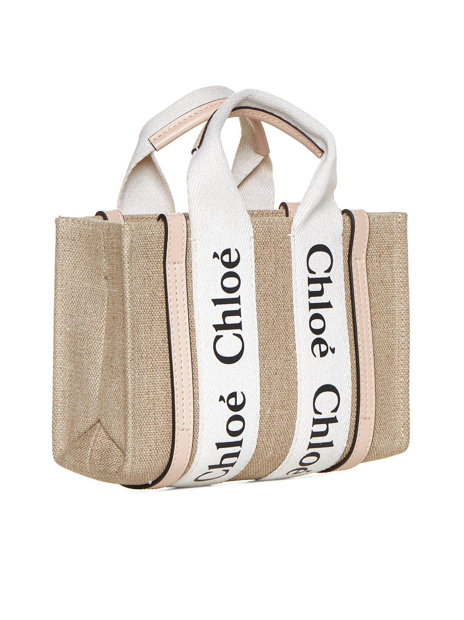 CHLOÉ Mini Woody Tote Bag In Green Product Image
