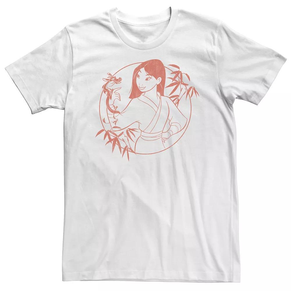 Big & Tall Disney Mulan & Mushu Bamboo Portrait Outline Tee, Men's, Size: 5XL, White Product Image