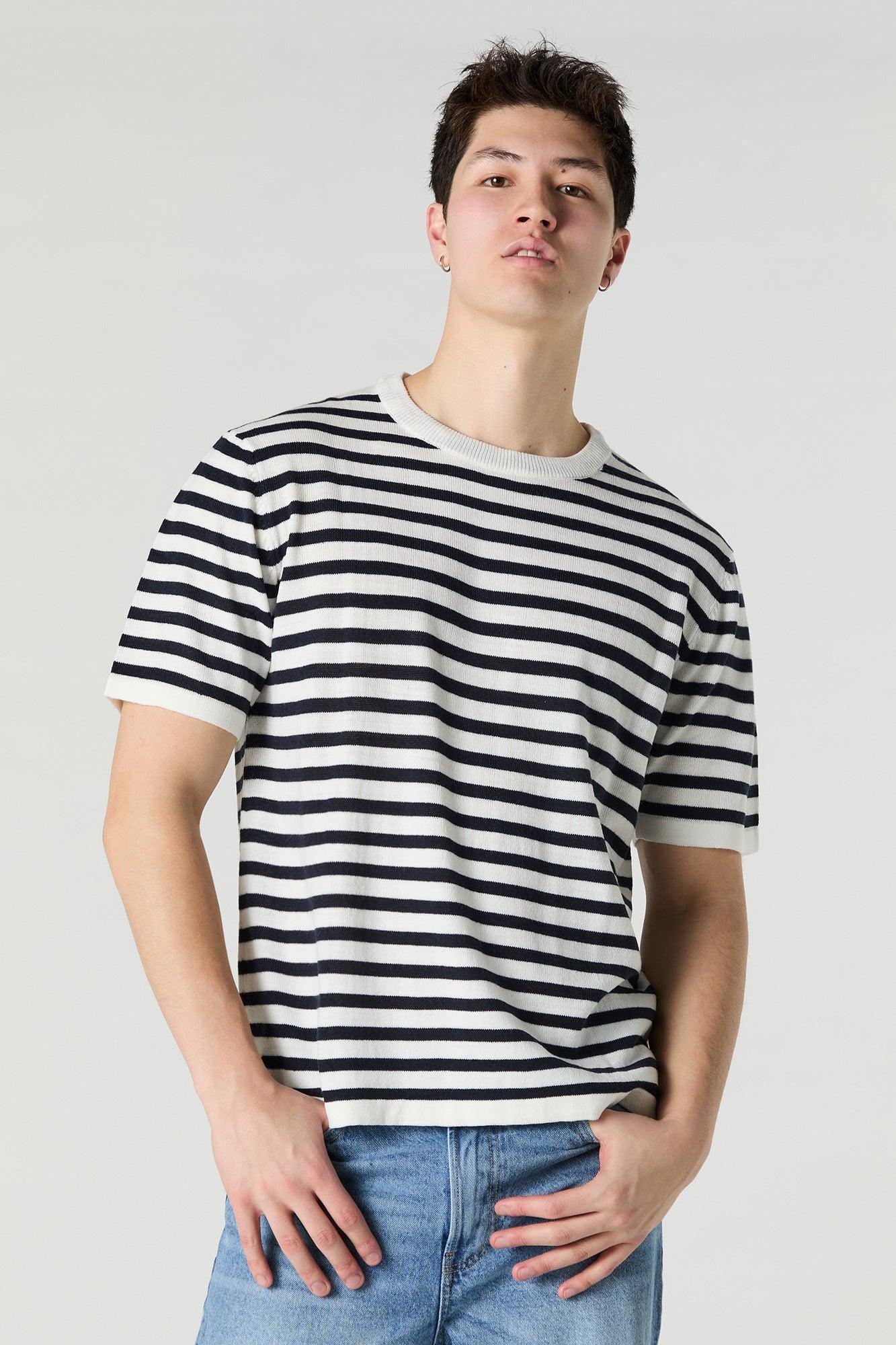 Striped Knit T-Shirt Male Product Image