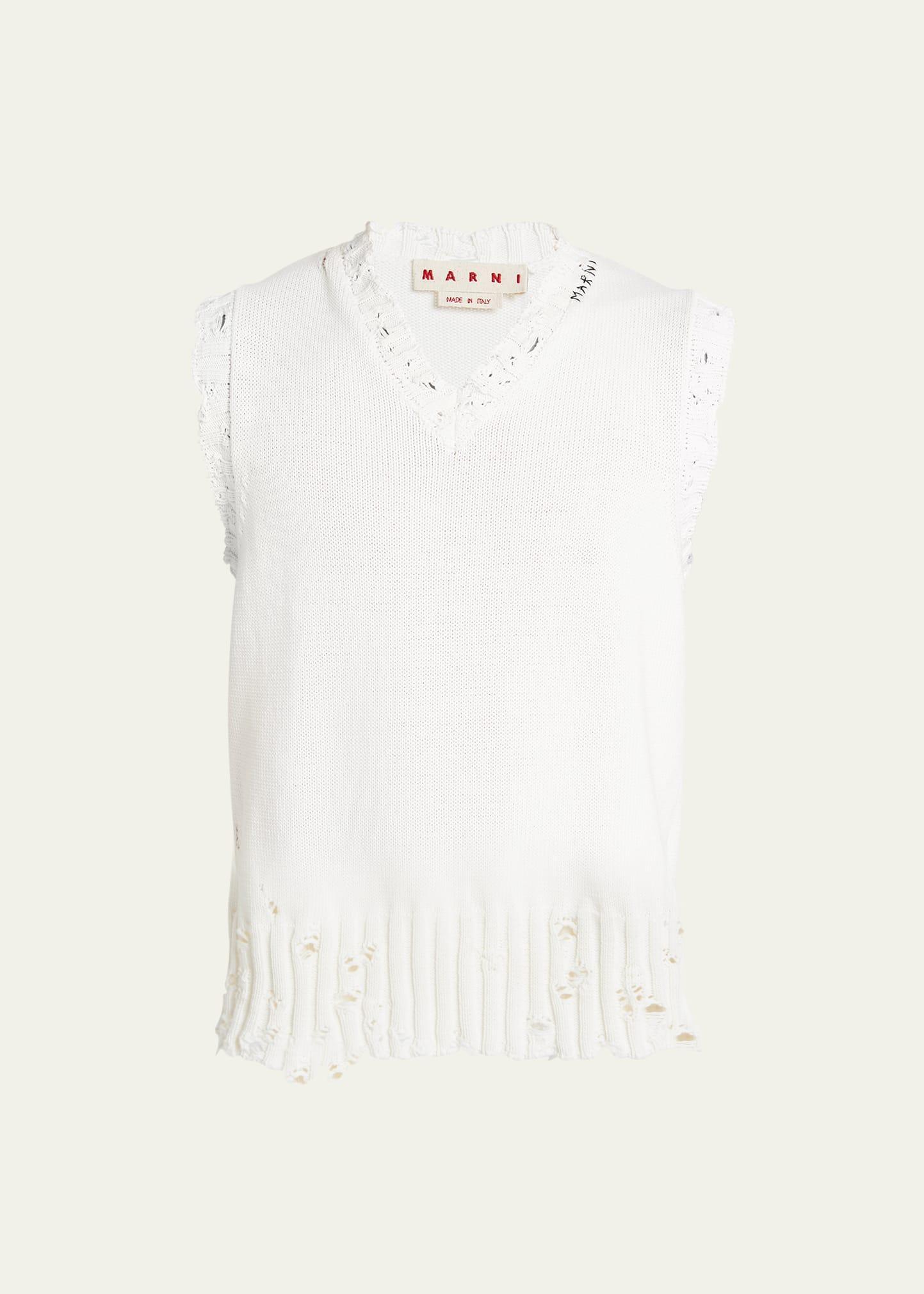 Mens Destroyed Cotton Vest Product Image