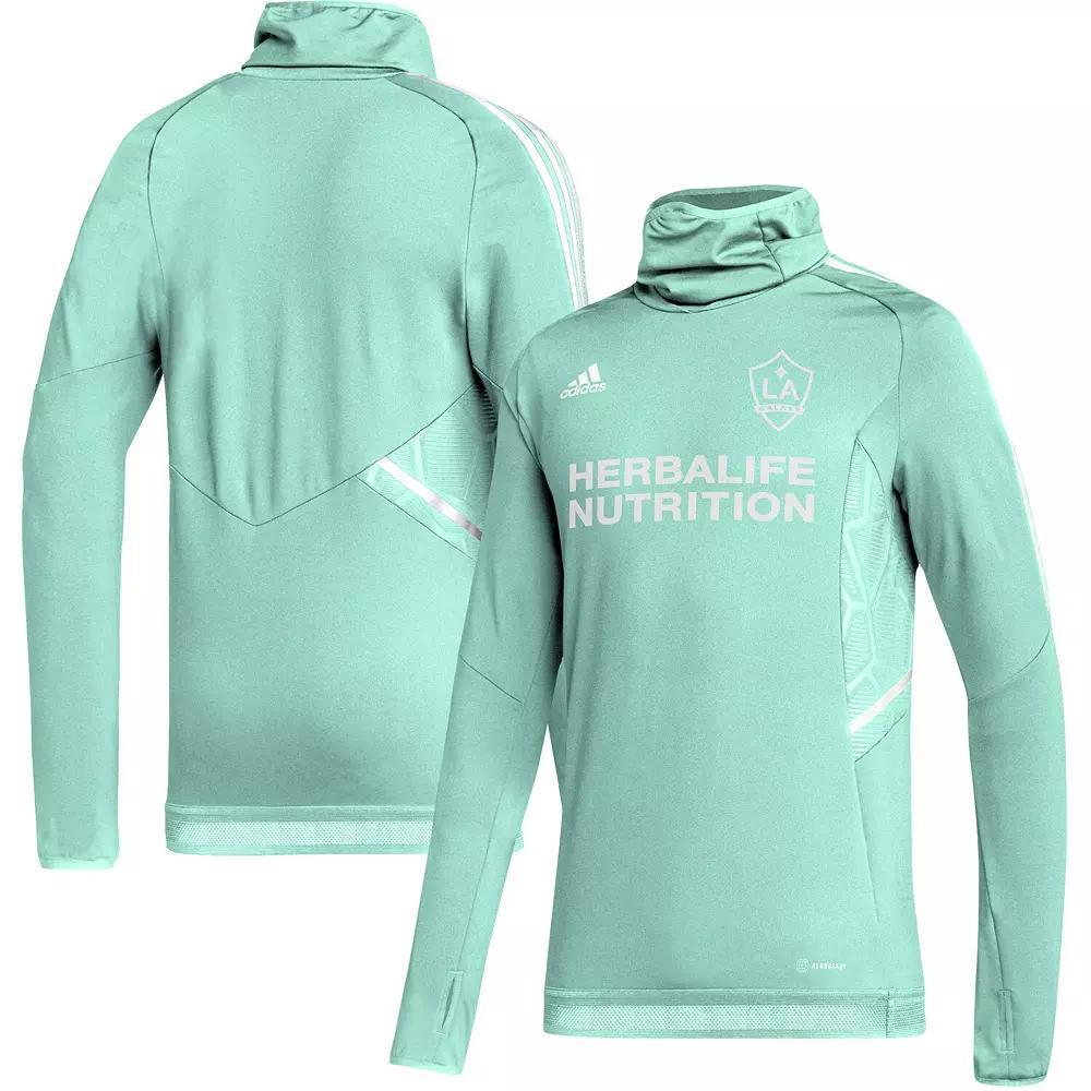 Mens adidas /White LA Galaxy AEROREADY Raglan Warm Top Product Image