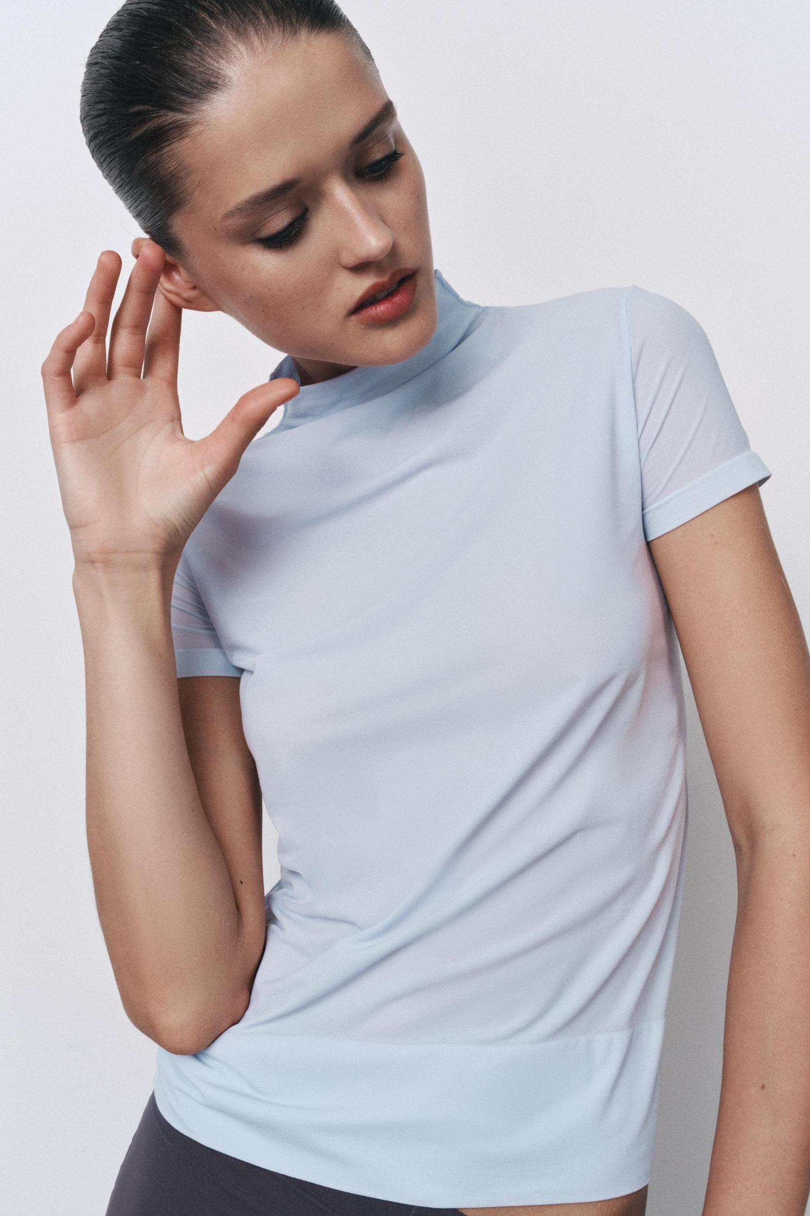 HIGH NECK TOP WITH POLYAMIDE Product Image