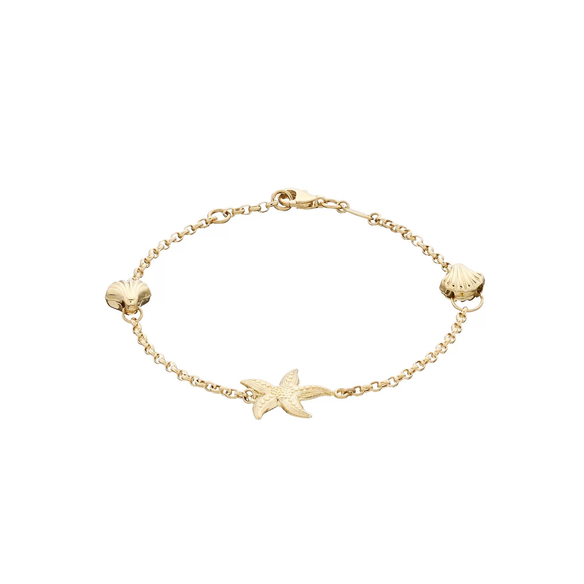 Au Naturale 14k Gold Sea Lovers Charm Bracelet, Women's, Size: 7.5", Yellow Product Image