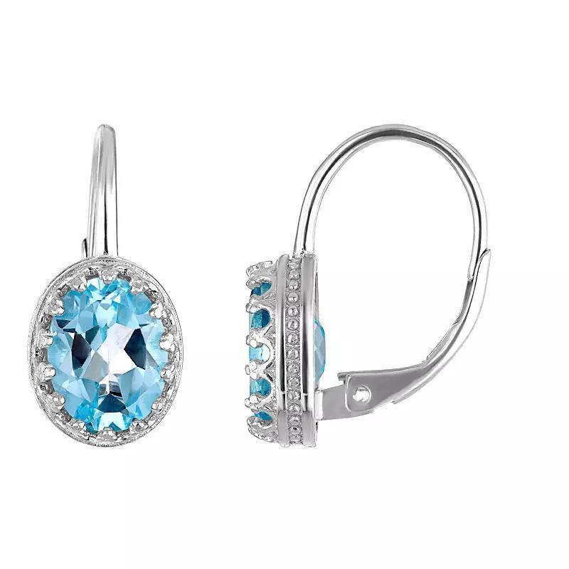 Designs by Gioelli Sterling Silver Gemstone Leverback Earrings, Women's, Cr Red Product Image