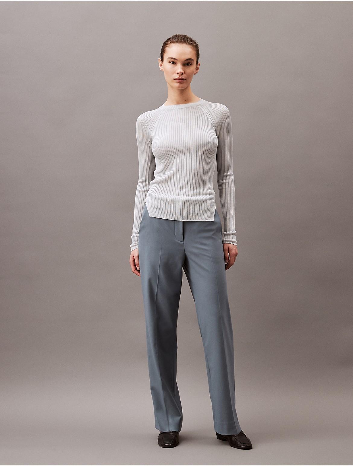 Calvin Klein Womens Refined Stretch Classic Trouser - Black - 28 Product Image