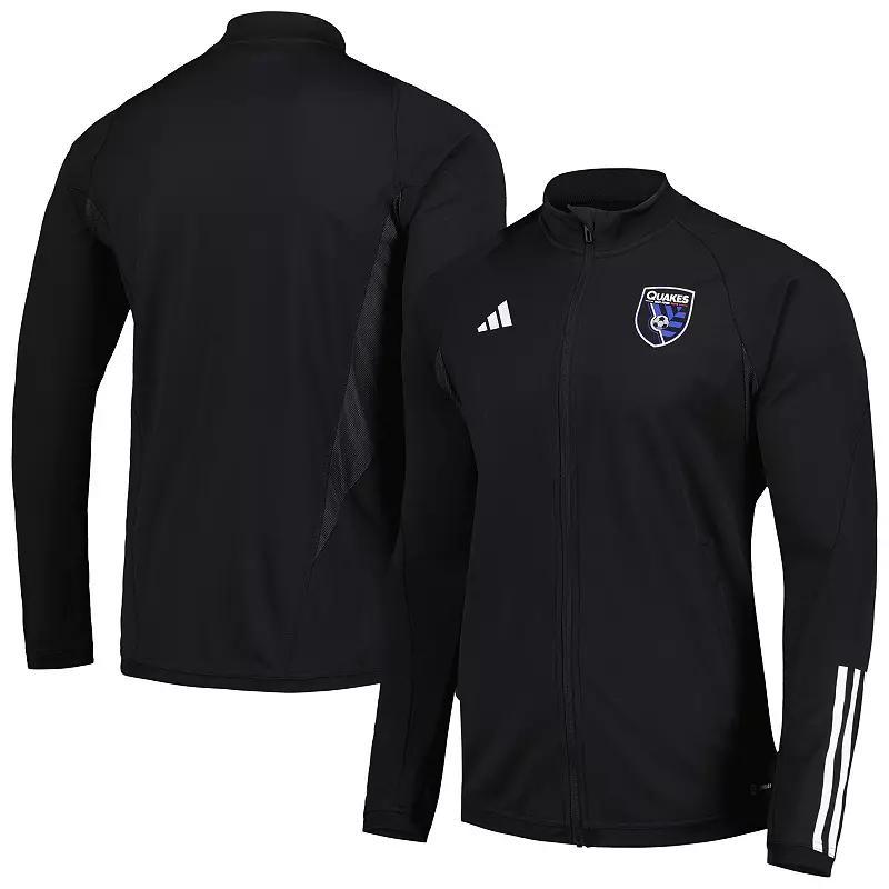 Men's adidas Black San Jose Earthquakes 2023 On-Field AEROREADY Full-Zip Training Top, Size: Small, Sje Black Product Image