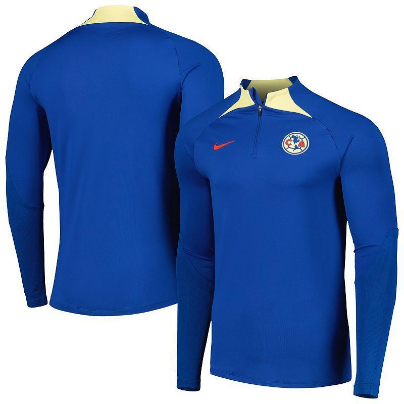 Men's Nike Blue Club America Strike Drill Performance Raglan Quarter-Zip Long Sleeve Top, Size: Medium, Caf Blue Product Image