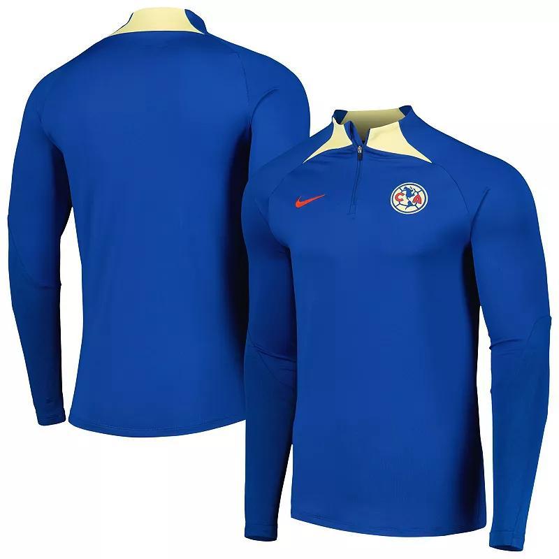 Men's Nike Blue Club America Strike Drill Performance Raglan Quarter-Zip Long Sleeve Top, Size: Medium, Caf Blue Product Image