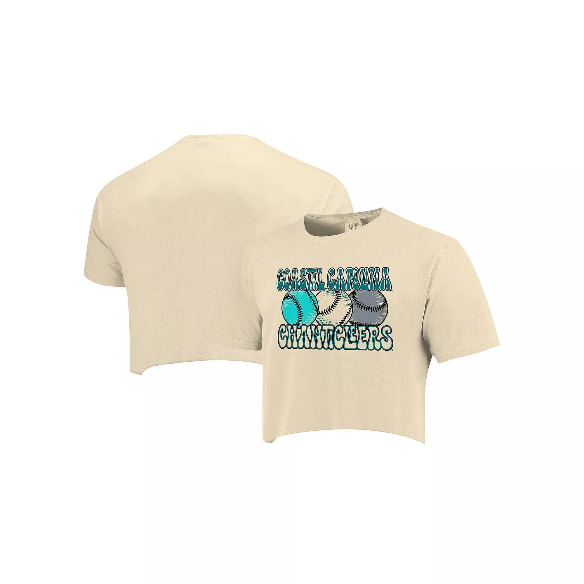 Women's Natural Coastal Carolina Chanticleers Comfort Colors Baseball Cropped T-Shirt, Size: Medium, Nc2 Beige Product Image