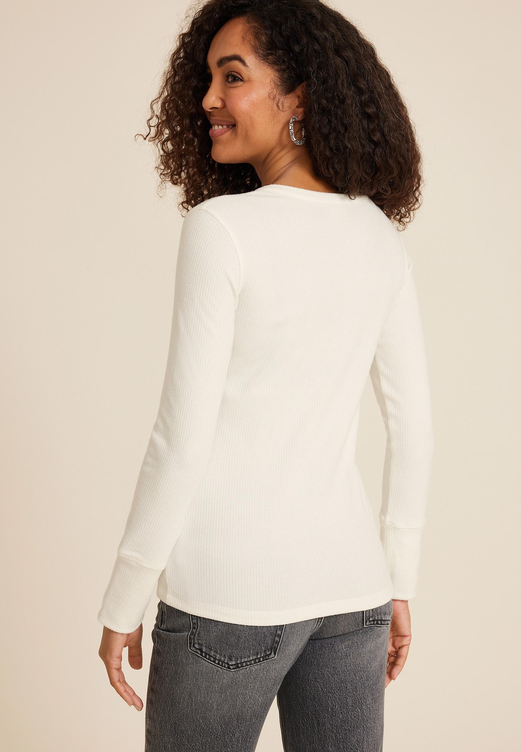 Softest Split Neck Henley Thermal Tee Product Image