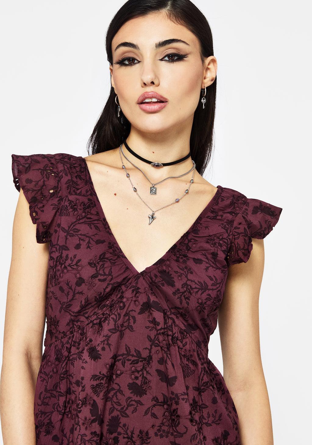 Morgana Cotton Broderie Frill Sleeve Mini Dress Product Image