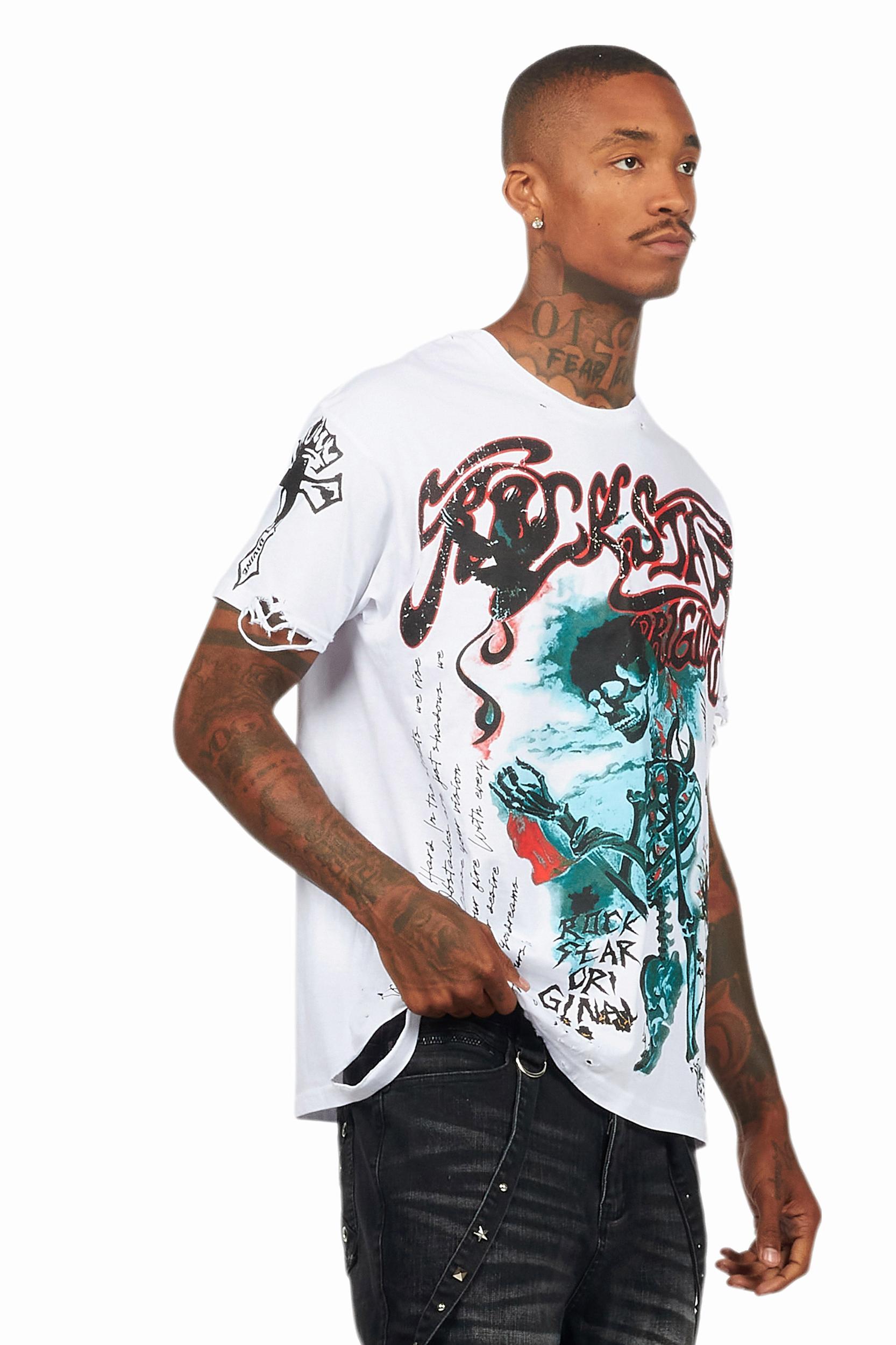 Danby White Graphic Oversized T-Shirt Male Product Image