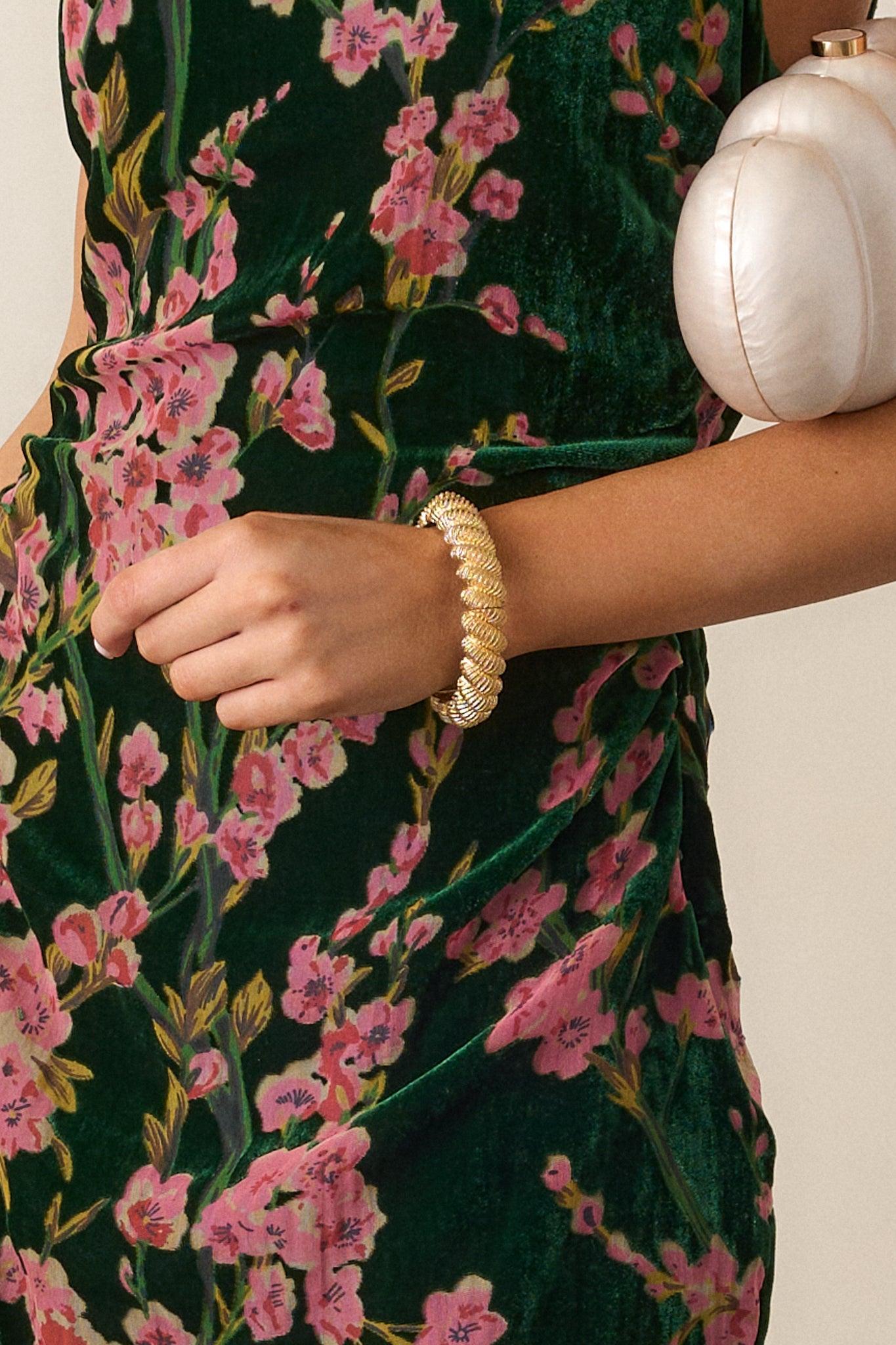 Twisted Treasure Gold Textured Bracelet Product Image