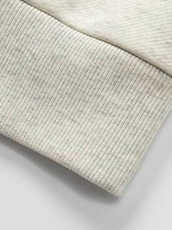 Men's Fleece Letter Embroidery Crew Neck Sweatshirt Product Image
