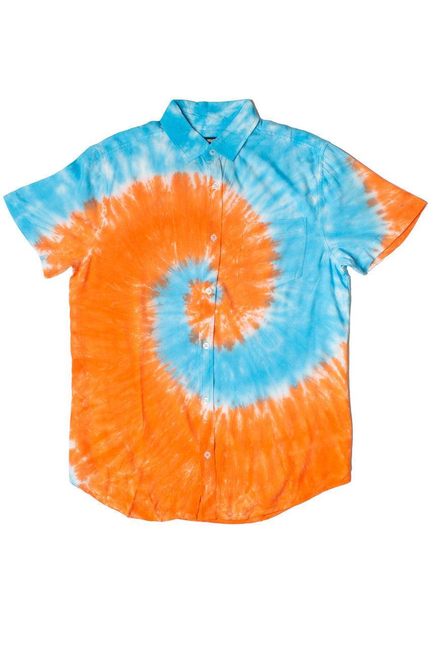 Rayon Tie Dye Button Up Shirt Product Image