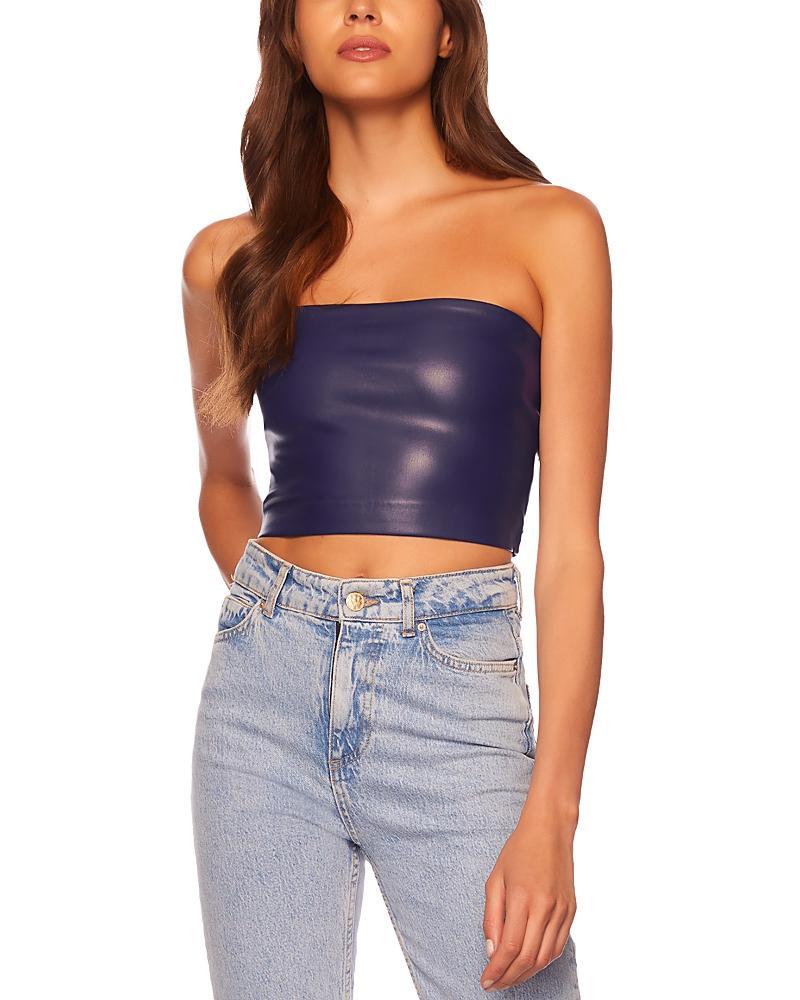 Susana Monaco Faux Leather Cropped Tube Top Product Image