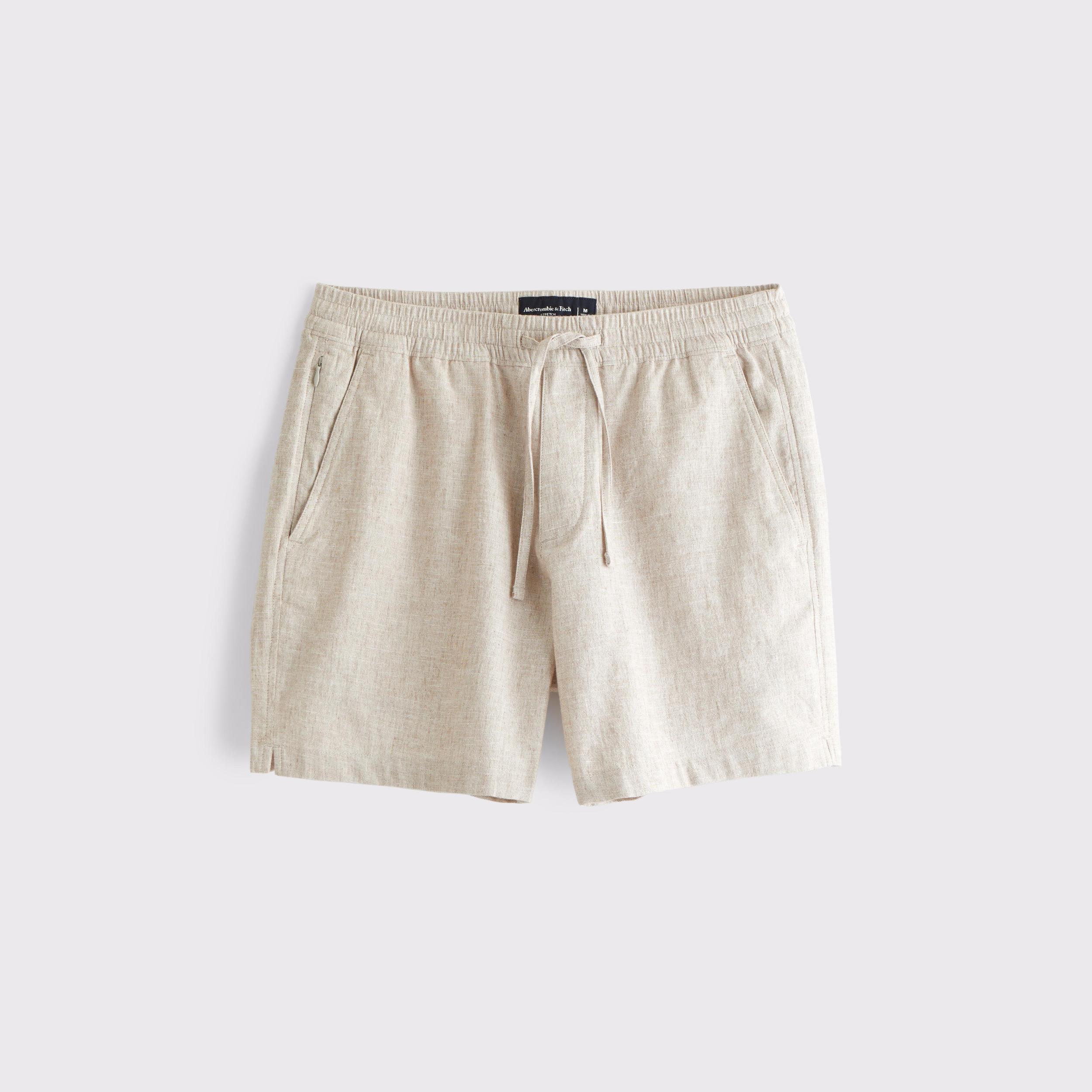 Linen-Blend Pull-On Short Product Image
