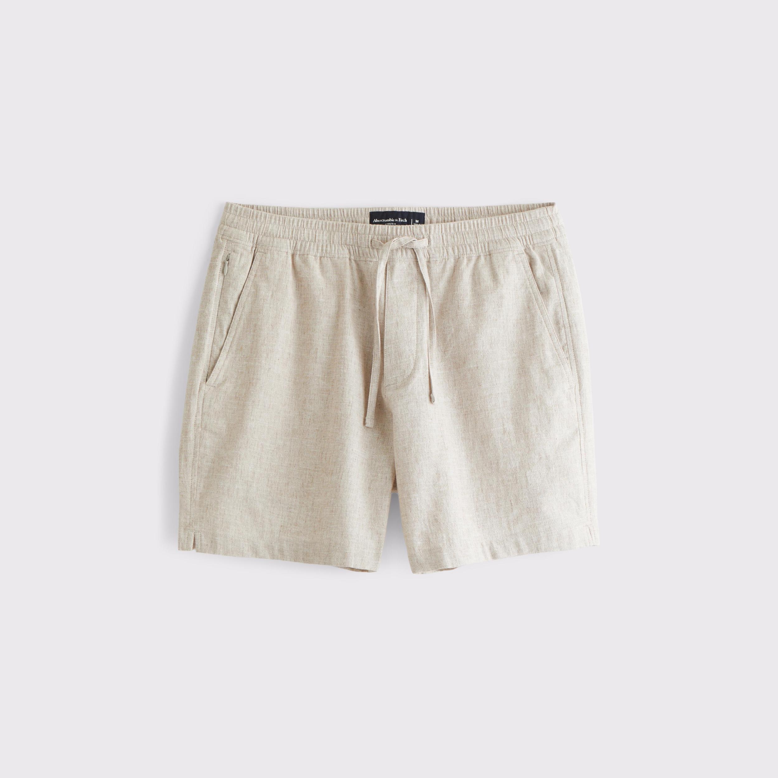 Linen-Blend Pull-On Short Product Image