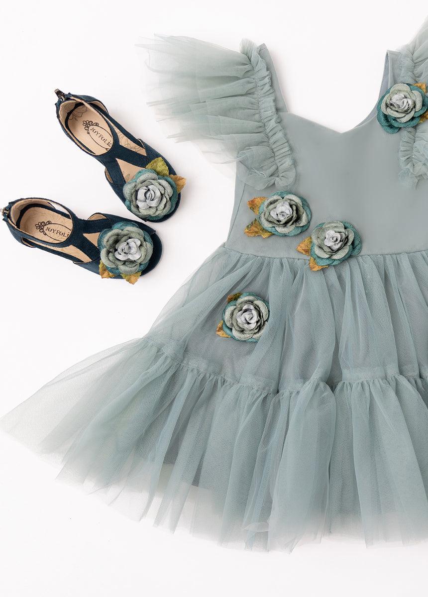 Elain Dress in Dusty Teal Girls Product Image