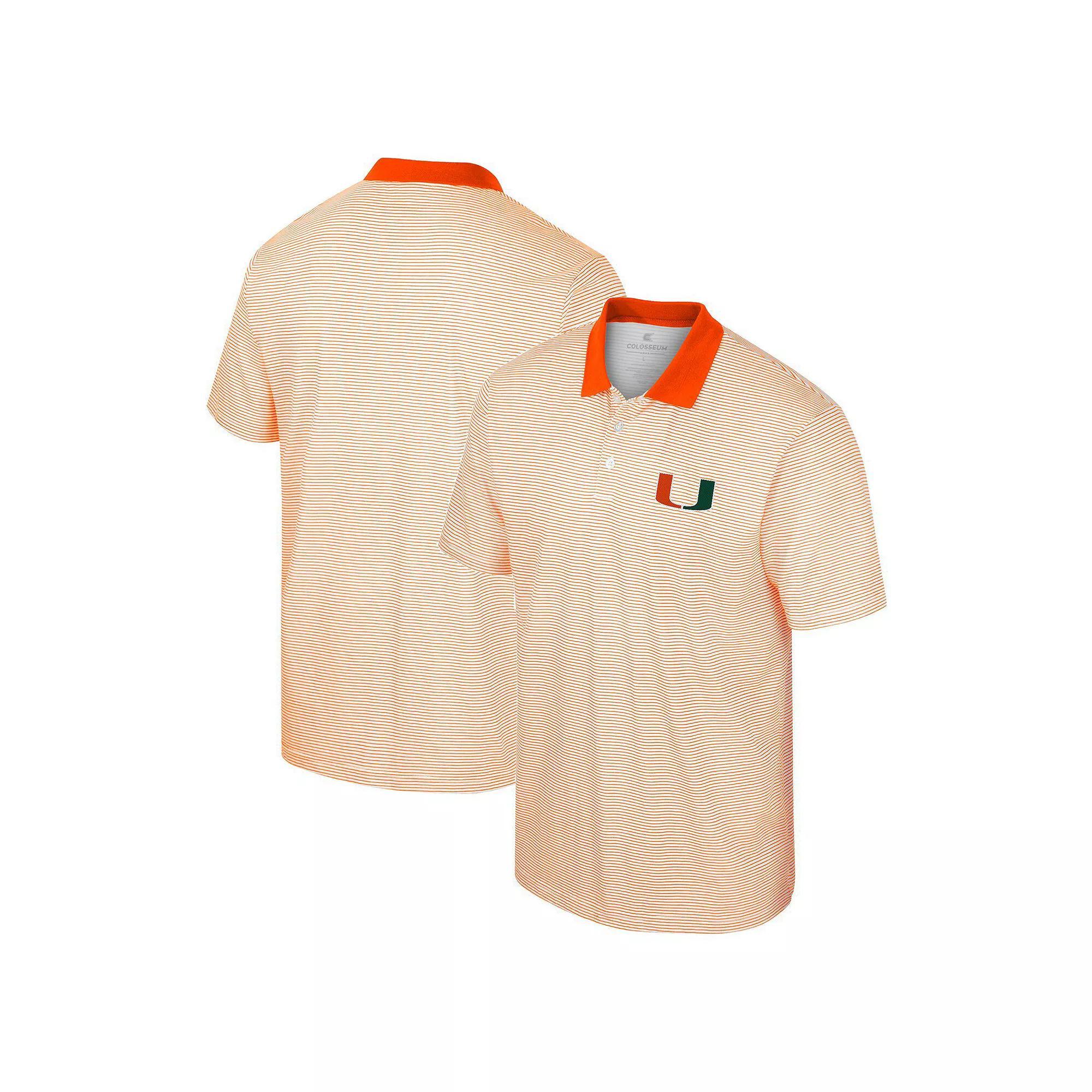 Mens Colosseum /Orange Miami Hurricanes Print Stripe Polo Product Image
