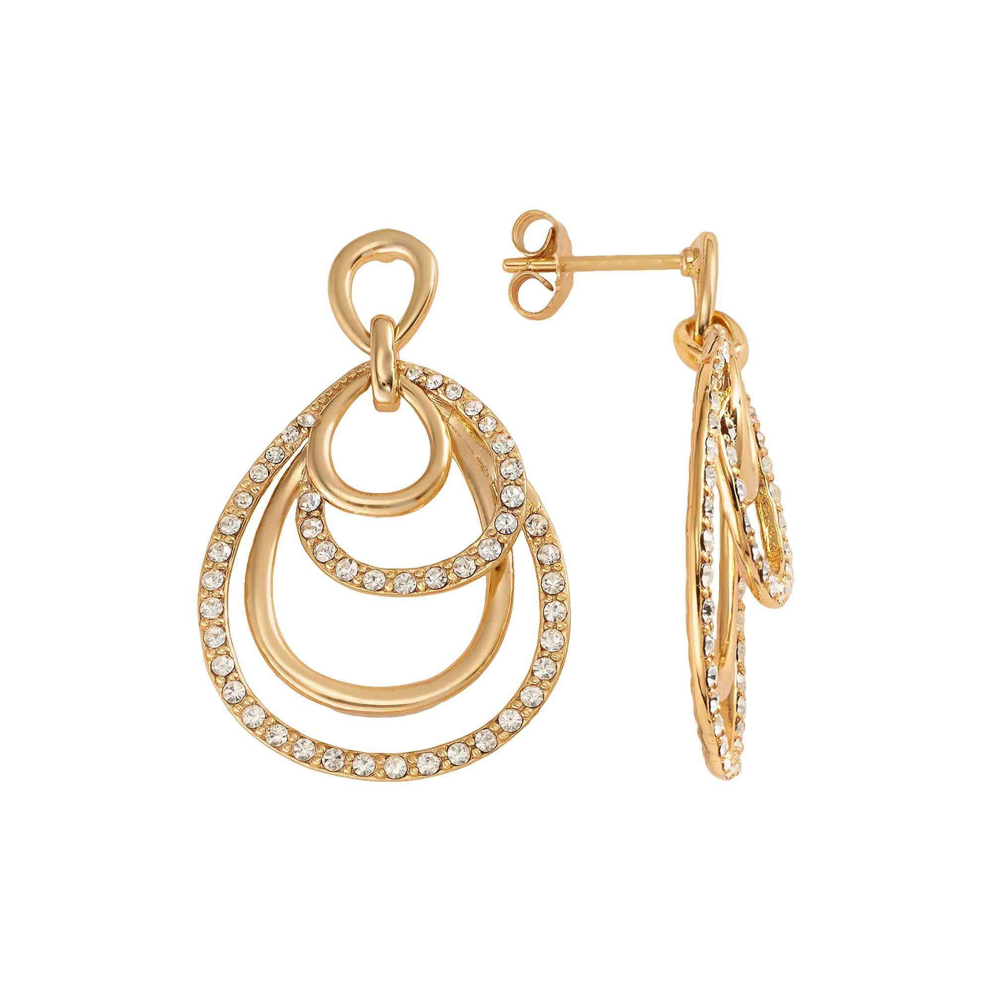 AMORE by SIMONE I. SMITH 18k Gold Over Silver Crystal Teardrop Earrings, Womens, Yellow Product Image